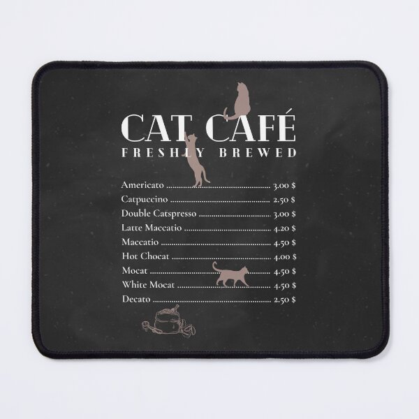 Item preview, Cat Café, chalkboard menu designed and sold by DeVeauDesign.