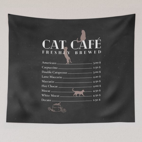 Item preview, Cat Café, chalkboard menu designed and sold by DeVeauDesign.