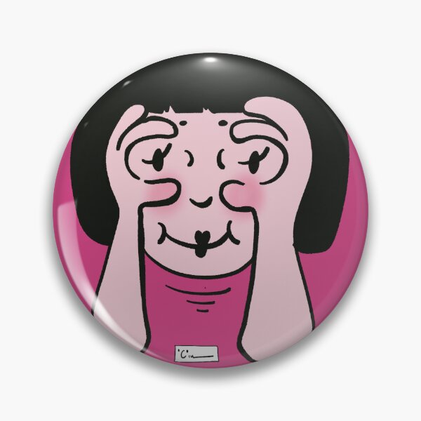 Item preview, Peeping girl with a bob (Pink) designed and sold by Doodbods.
