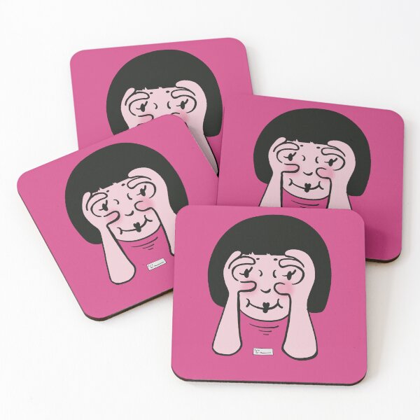 Item preview, Peeping girl with a bob (Pink) designed and sold by Doodbods.
