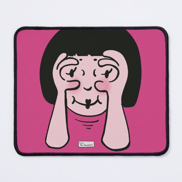 Item preview, Peeping girl with a bob (Pink) designed and sold by Doodbods.