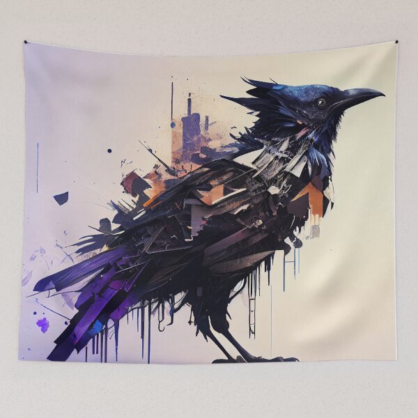 Item preview, Crow in a beautiful Illustration style. designed and sold by The-Dark-Art.