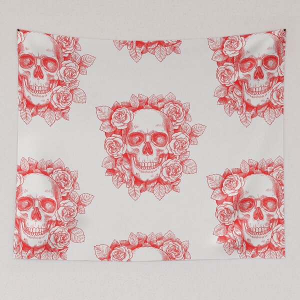 Item preview, Skull in flowers designed and sold by Simo0455.