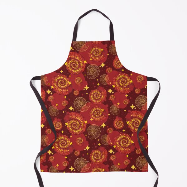 Item preview, Shiny Ammonite Pattern | Fossil Prehistory Paleo Paleoart Dinosaur Jurassic History Palaeontology Paleozoology Shell Orange Red Bright designed and sold by itsstrangetimes.