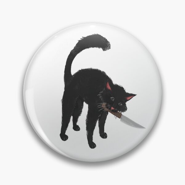 Item preview, Black cat cute and psycho with a knife designed and sold by trentnin.