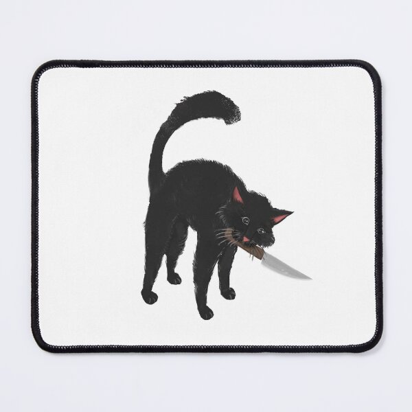 Item preview, Black cat cute and psycho with a knife designed and sold by trentnin.