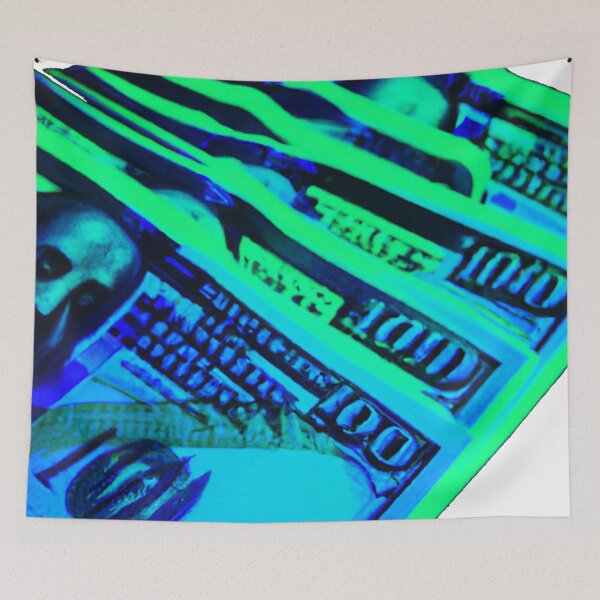 Item preview, Cash Money Green Blue Hundred Dollar Bills  designed and sold by ShopSunday.