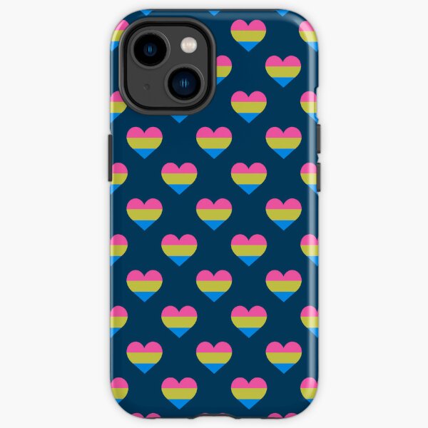 LGBTQIA+ Pride Month Pansexual Pride Design - Pansexual Pride Flag Hearts Pattern  iPhone Tough Case