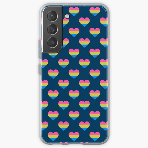 LGBTQIA+ Pride Month Pansexual Pride Design - Pansexual Pride Flag Hearts Pattern Samsung Galaxy Soft Case