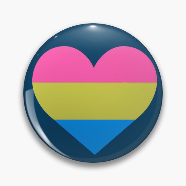 LGBTQIA+ Pride Month Pansexual Pride Design - Pansexual Pride Flag Hearts Pattern Pin