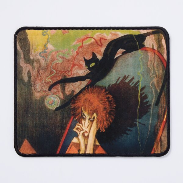 Item preview, Art Nouveau Woman and Black Cat Art designed and sold by Gvantsaaa.