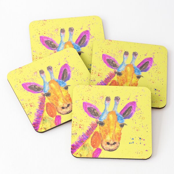 Item preview, Giraffe Watercolor painting Yellow designed and sold by Monika Howarth.