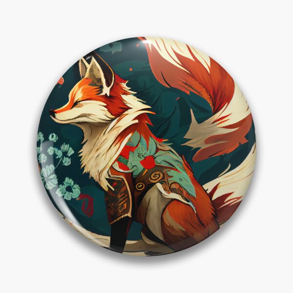 Artikelvorschau, Mystische japanische Rotfuchs-Grafik entworfen und verkauft von The-Dark-Art.