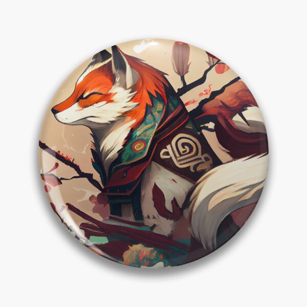 Artikelvorschau, Mystische japanische Rotfuchs-Grafik entworfen und verkauft von The-Dark-Art.