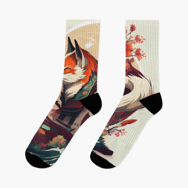Artikelvorschau, Mystische japanische Rotfuchs-Grafik entworfen und verkauft von The-Dark-Art.