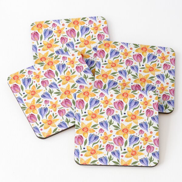 Item preview, Spring Flowers - Yellow/Blue/Purple designed and sold by Gwendolyn  Pieters.