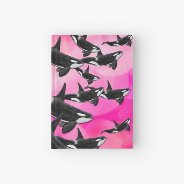 Orcagruppe - Pod of Orcas pink Hardcover Journal