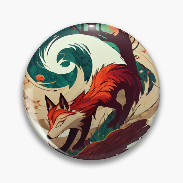 Artikelvorschau, Mystische japanische Rotfuchs-Grafik entworfen und verkauft von The-Dark-Art.