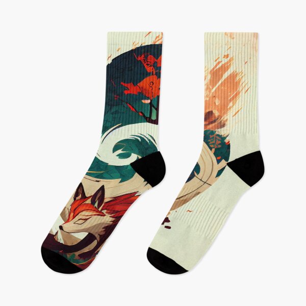 Artikelvorschau, Mystische japanische Rotfuchs-Grafik entworfen und verkauft von The-Dark-Art.