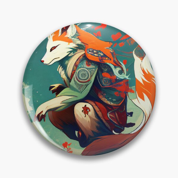 Artikelvorschau, Mystische japanische Rotfuchs-Grafik entworfen und verkauft von The-Dark-Art.