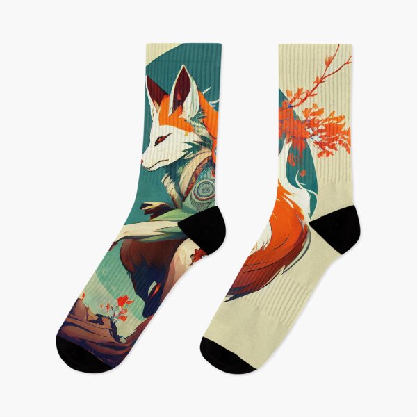 Artikelvorschau, Mystische japanische Rotfuchs-Grafik entworfen und verkauft von The-Dark-Art.
