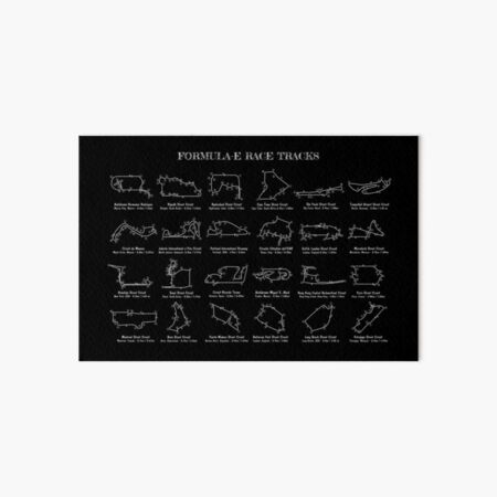 Formula-E Race Tracks (White Stencil - No Background) Art Board Print