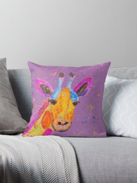 Artikel-Vorschau von Giraffe Aquarellmalerei lila, designt und verkauft von Monika Howarth.