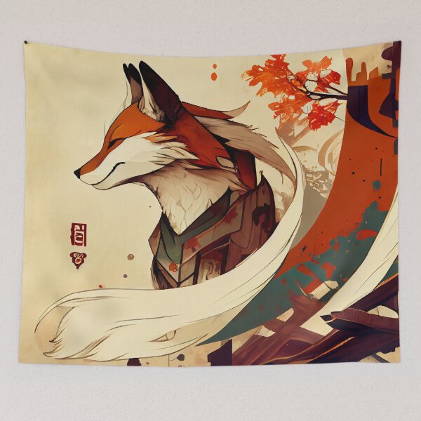 Item preview, Mystical Japanese Red Fox Artwork designed and sold by The-Dark-Art.