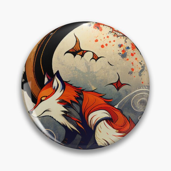 Artikelvorschau, Mystische japanische Rotfuchs-Grafik entworfen und verkauft von The-Dark-Art.