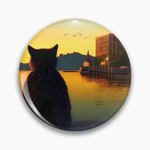 Item preview, Cat Watching Sunset Scene designed and sold by roleshop.