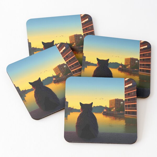 Item preview, Cat Watching Sunset Scene designed and sold by roleshop.