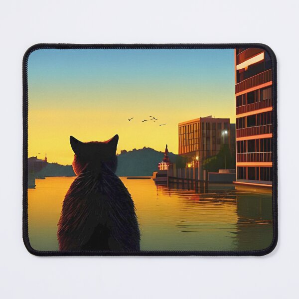 Item preview, Cat Watching Sunset Scene designed and sold by roleshop.