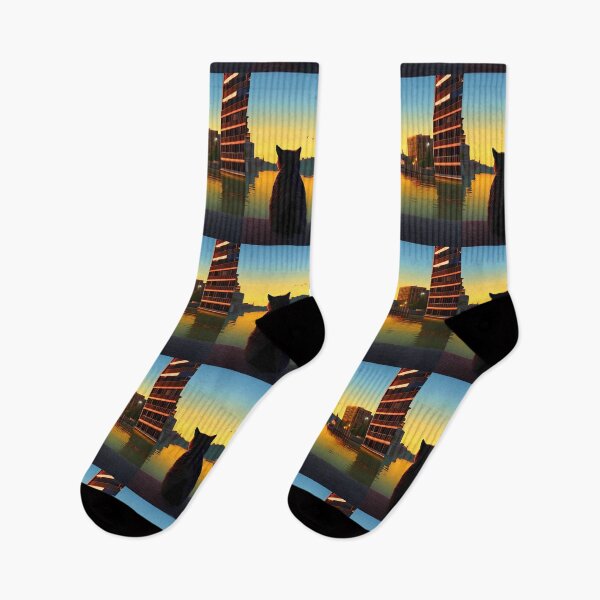 Item preview, Cat Watching Sunset Scene designed and sold by roleshop.