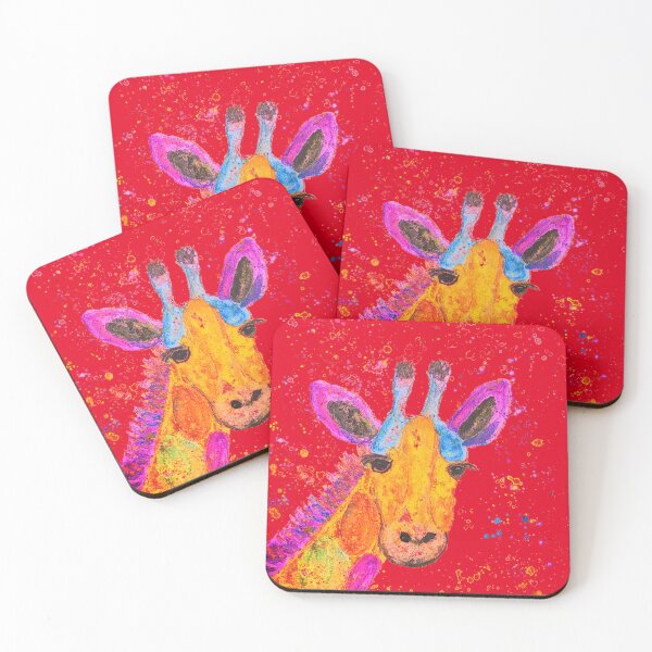 Item preview, Giraffe Watercolor painting red designed and sold by Artbymonika.