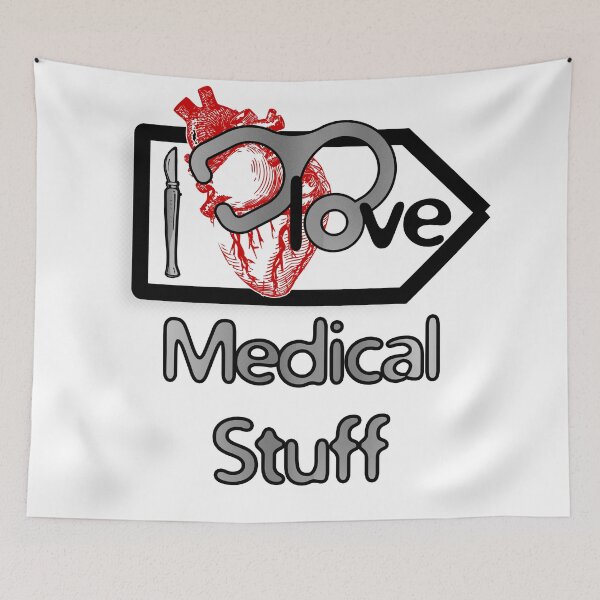 Item preview, 'I Love Medical Stuff' Cardiology Design - Composition for T-shirts, mugs, phone cases and other accessories designed and sold by Ridiculam Toga.