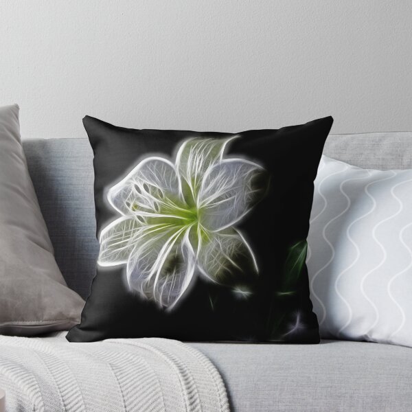Item preview, White flower art on black designed and sold by PurefireDesigns.