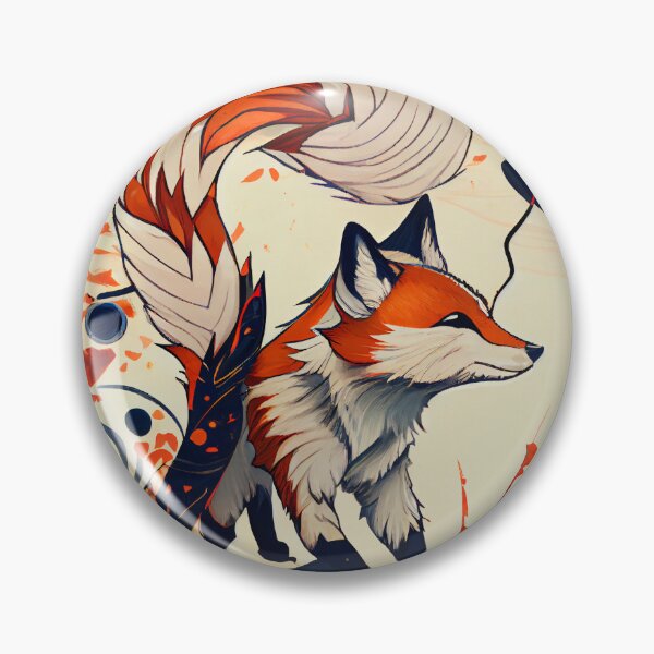 Artikelvorschau, Mystische japanische Rotfuchs-Grafik entworfen und verkauft von The-Dark-Art.
