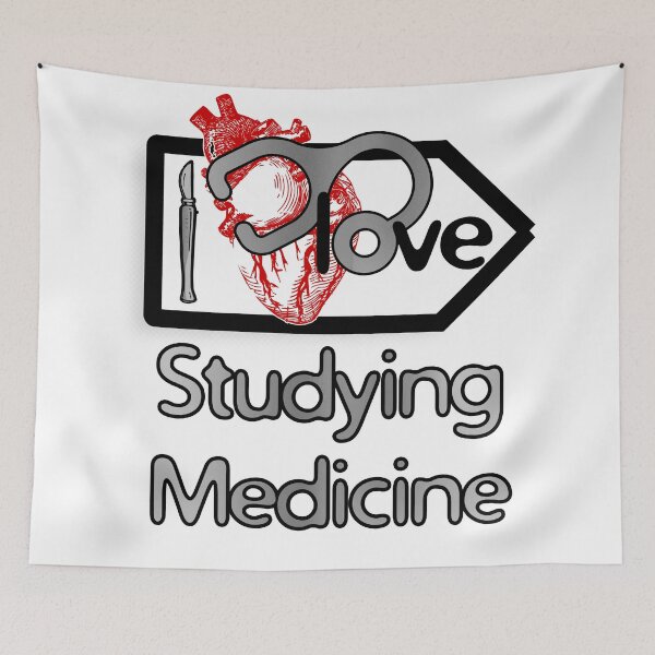 Item preview, 'I Love Studying Medicine' Cardiology Design - Composition for T-shirts, mugs, phone cases and other accessories designed and sold by Ridiculam Toga.