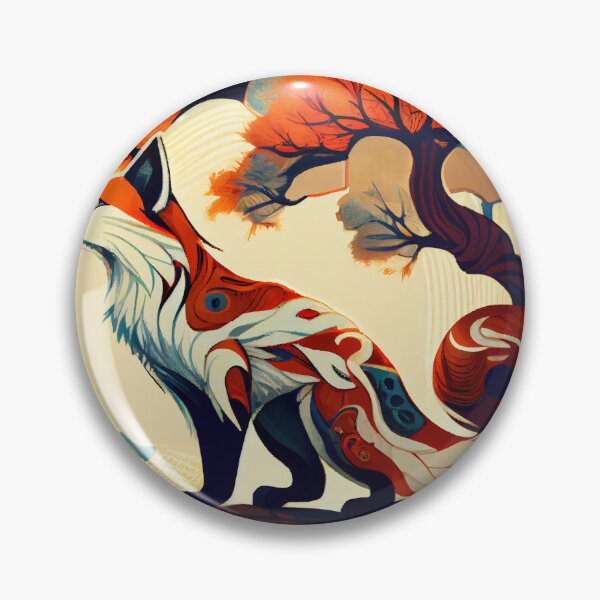 Artikelvorschau, Mystische japanische Rotfuchs-Grafik entworfen und verkauft von The-Dark-Art.