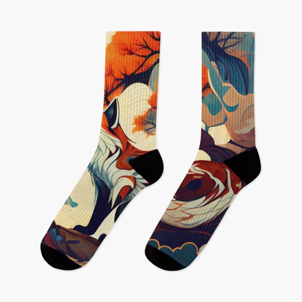 Artikelvorschau, Mystische japanische Rotfuchs-Grafik entworfen und verkauft von The-Dark-Art.