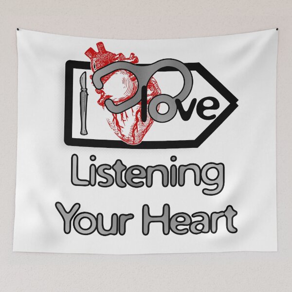 Item preview, 'I Love Listening Your Heart' Cardiology Design - Composition for T-shirts, mugs, phone cases and other accessories designed and sold by Ridiculam Toga.