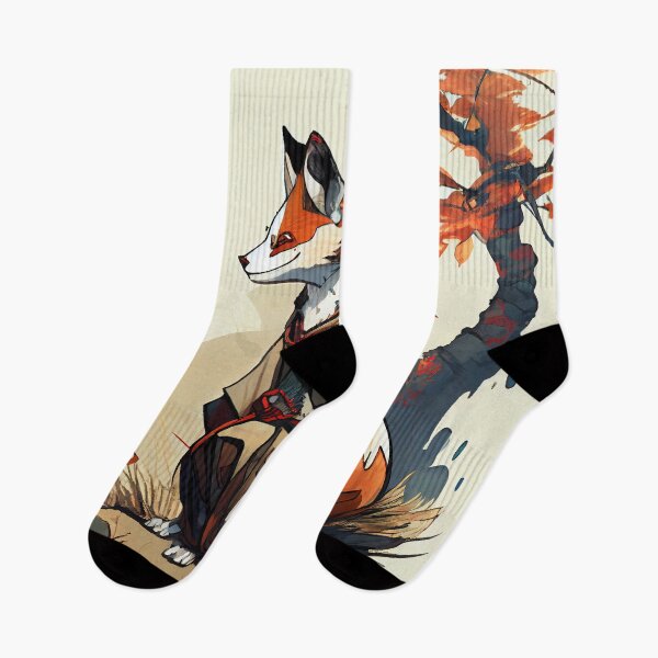 Artikelvorschau, Mystische japanische Rotfuchs-Grafik entworfen und verkauft von The-Dark-Art.