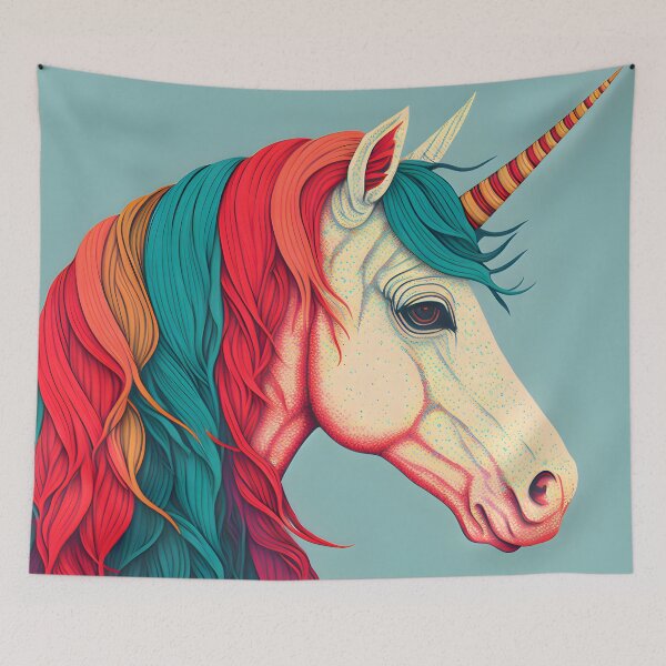 Item preview, A multicolored unicorn designed and sold by Warehouse46.