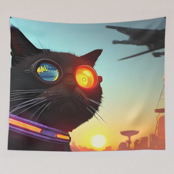 Item preview,  Cat Watching Sunset Scene designed and sold by roleshop.