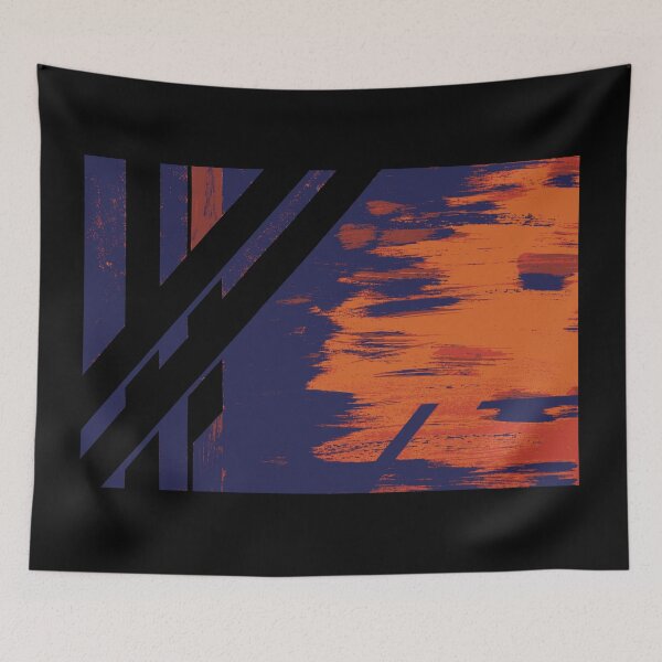 Item preview,  Bamboo grove in Burnt Orange and Midnight Blue designed and sold by BlackArtichoke.