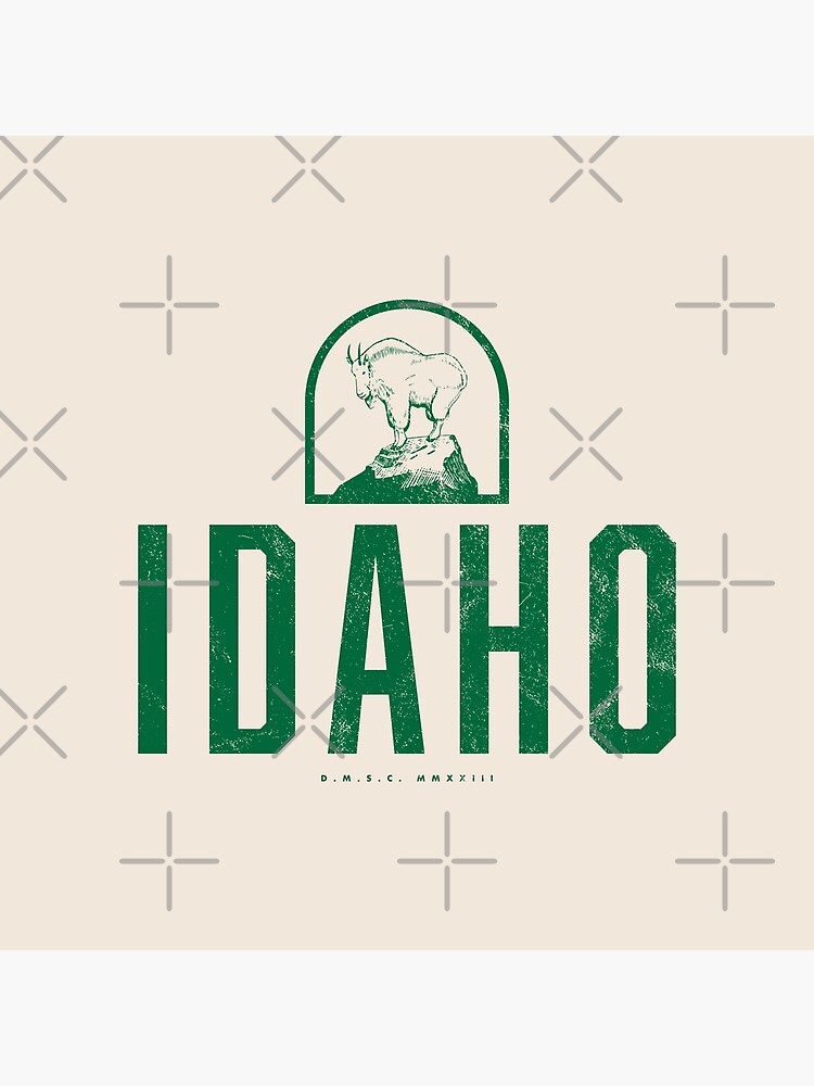 Discover Idaho (Mountain Goat) - Green Premium Matte Vertical Poster