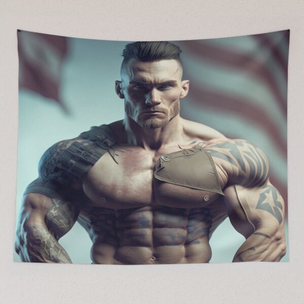 Item preview, Proud Muscular American Soldier designed and sold by steveykh.