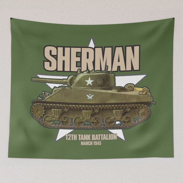 Item preview, Sherman Tank M4A3 WW2 - 12th Tank Battalion designed and sold by elcarnero.