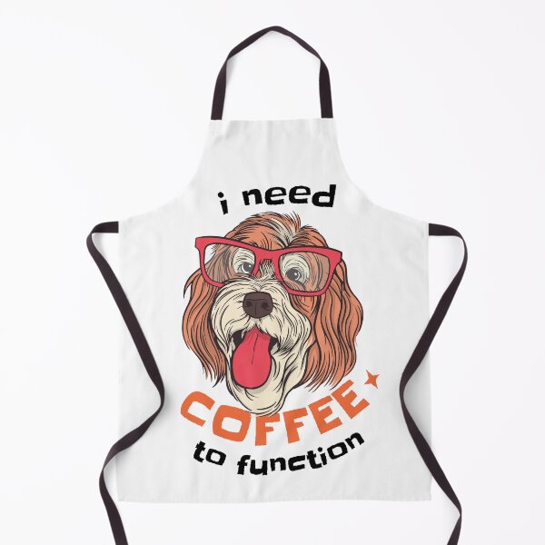 Item preview, I need coffee to function, funny dog wearing glasses, coffee quote. designed and sold by raspeed.