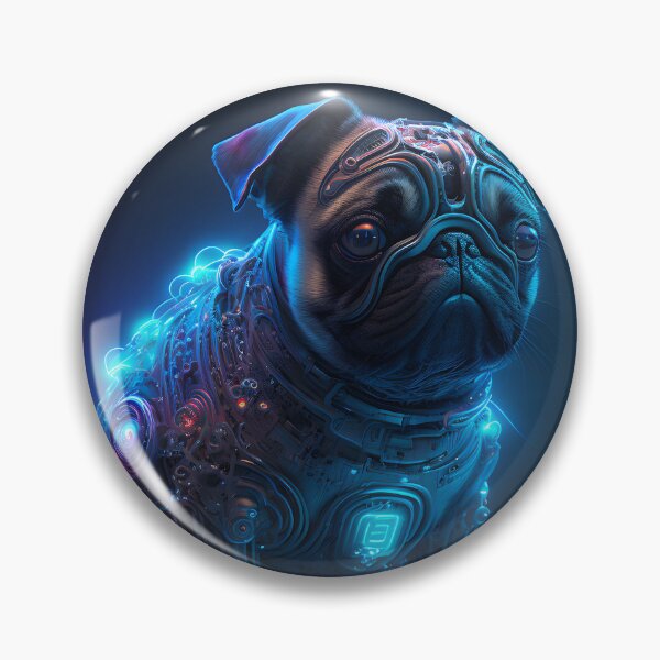 Item preview, Cyborg Pug: A Futuristic & Adorable designed and sold by ElevenVoid.